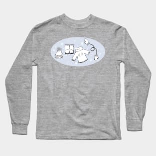 Winter weather snow lover cartoon illustration Long Sleeve T-Shirt